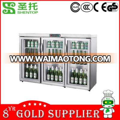 Shentop STH-AY03 Glass 3 door Beer Champagne Fridge with compressor for Hotel Home Restaurant