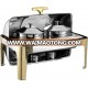 High quality used roll top round glass lid chafing dish hotel kitchen equipment